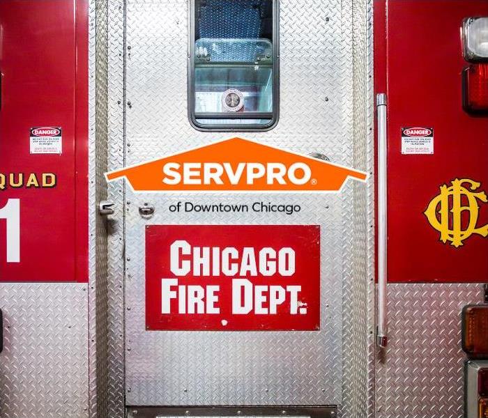 The back of a Chicago Fire Department truck is shown.